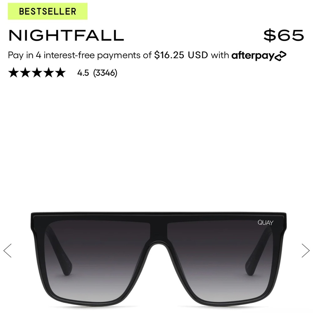 Quay Nightfall Sunglasses Black/Smoke colorway